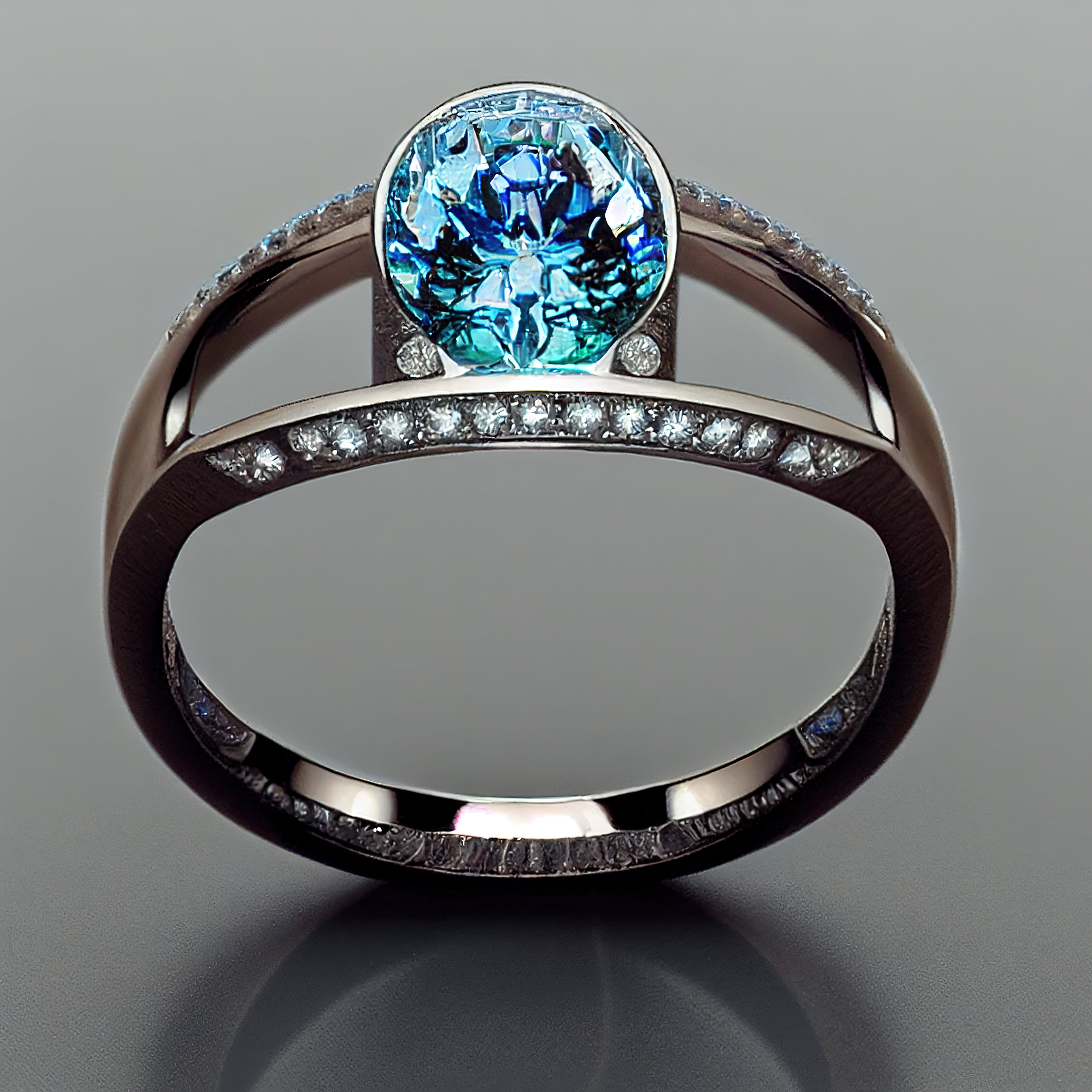 Gold ring with diamond retouched for e-commerce