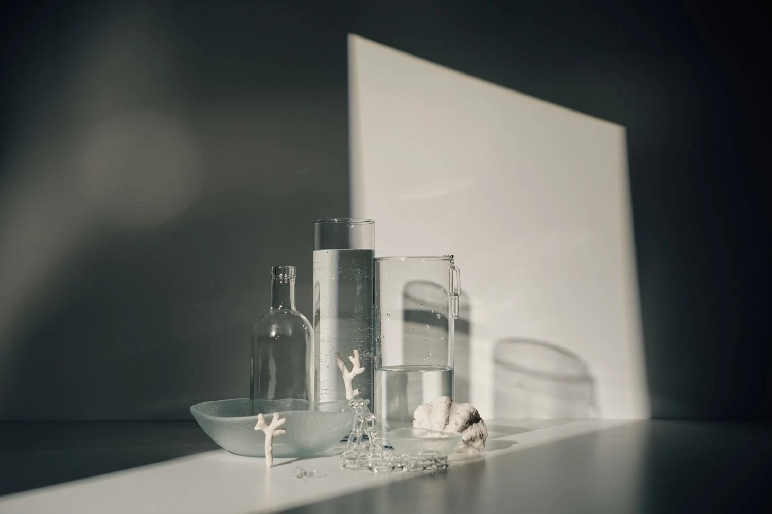Clear glass still life
